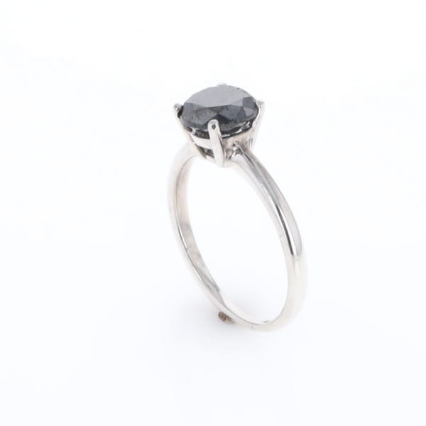 Black Diamond Solitaire Ring