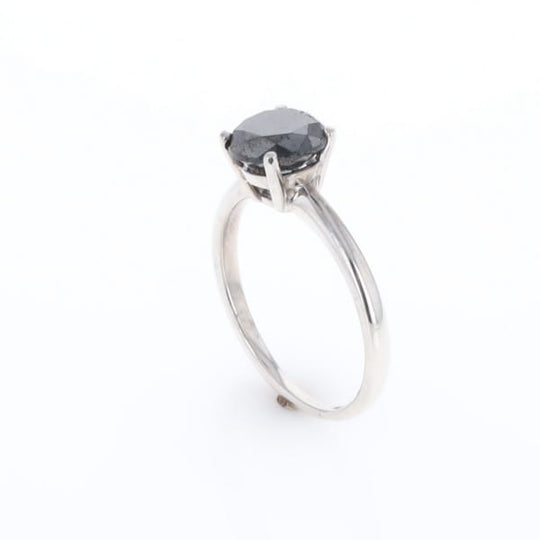 Black Diamond Solitaire Ring