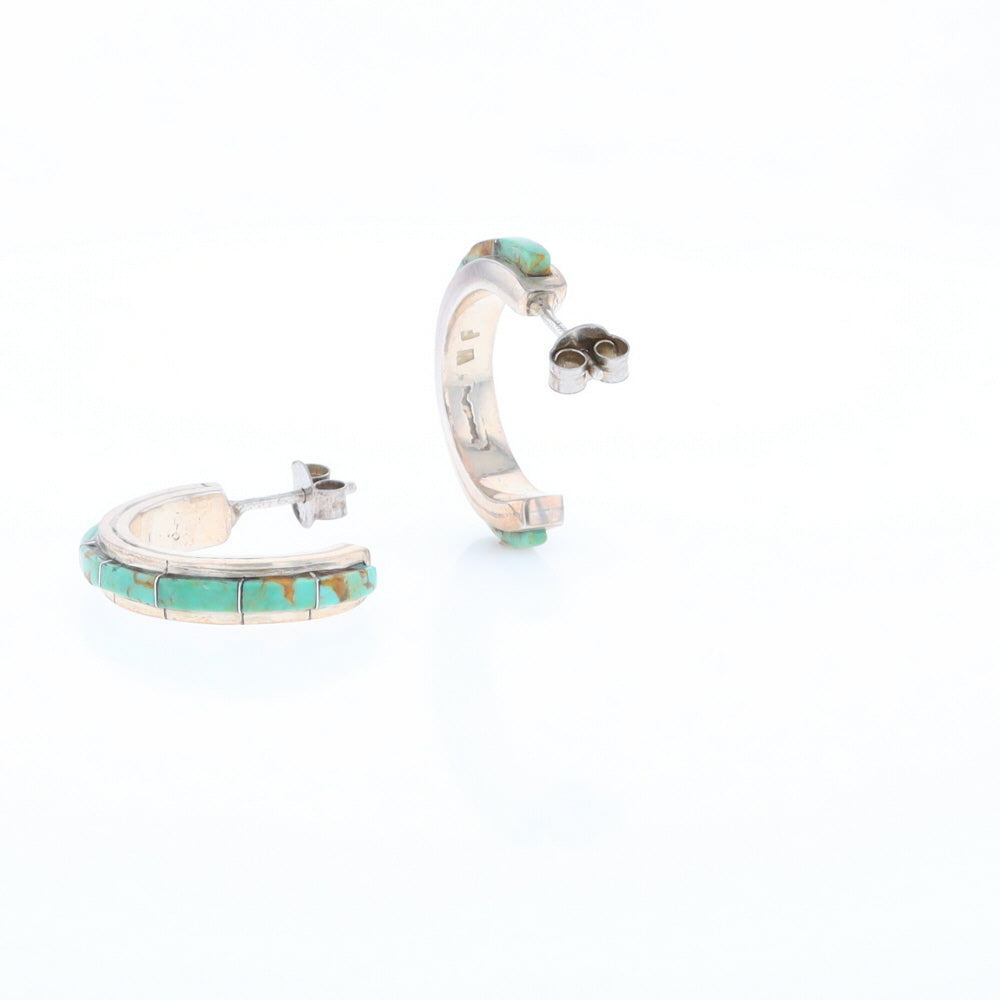 Turquoise Semi-Hoop Earrings