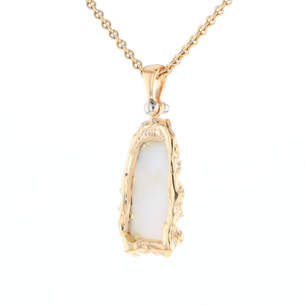 Rough Gold Quartz Freeform Pendant