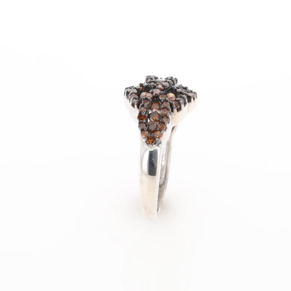 Knot Cluster Orange Diamond Ring