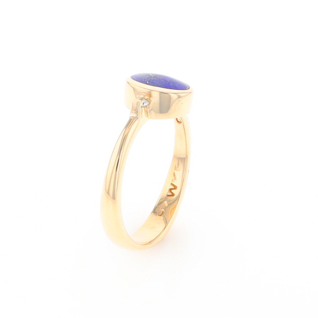 Oval Lapis Diamond Ring