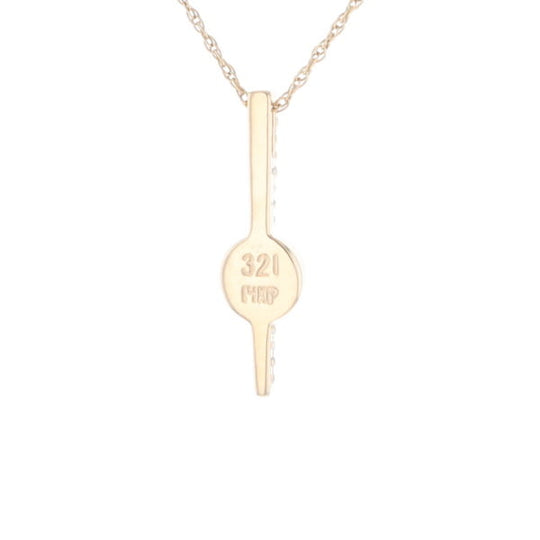 Diamond Bar Gold Quartz Round Inlaid Pendant G2