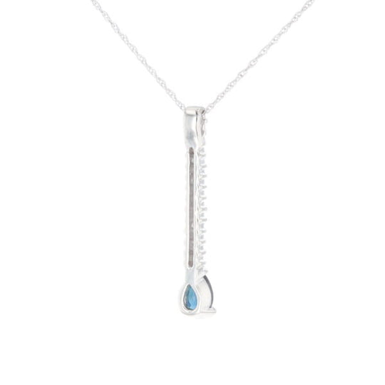 Pear Blue Sapphire Drop Pendant