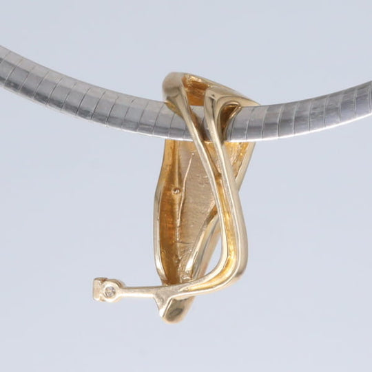 Opal Pendant Triangle Inlaid Design with .06ct Round Diamond