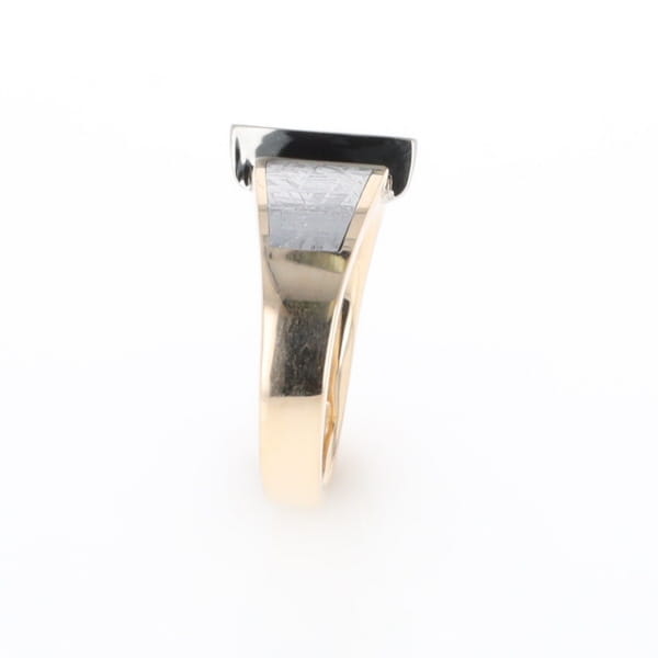 Meteorite Ring Double Sided Inlaid Design with .23ctw Diamonds