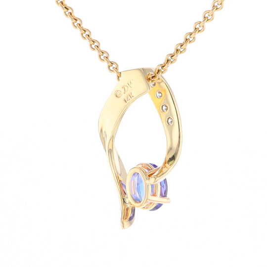 Synthetic Sapphire & Diamond Slide Pendant