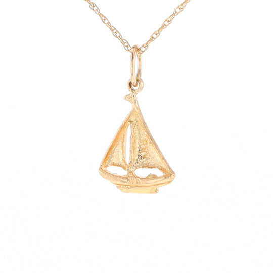 Yellow Gold Sailboat Pendant