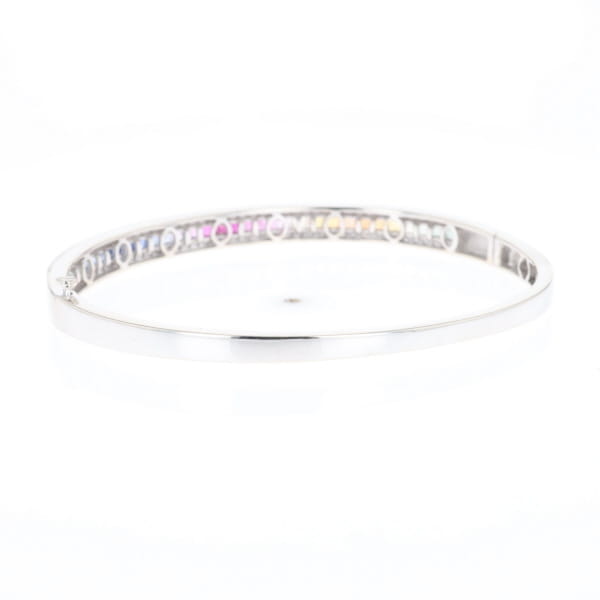 Multi-color Sapphire Cuff Bracelet with Diamond Accents