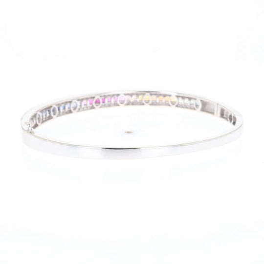 Multi-color Sapphire Cuff Bracelet with Diamond Accents