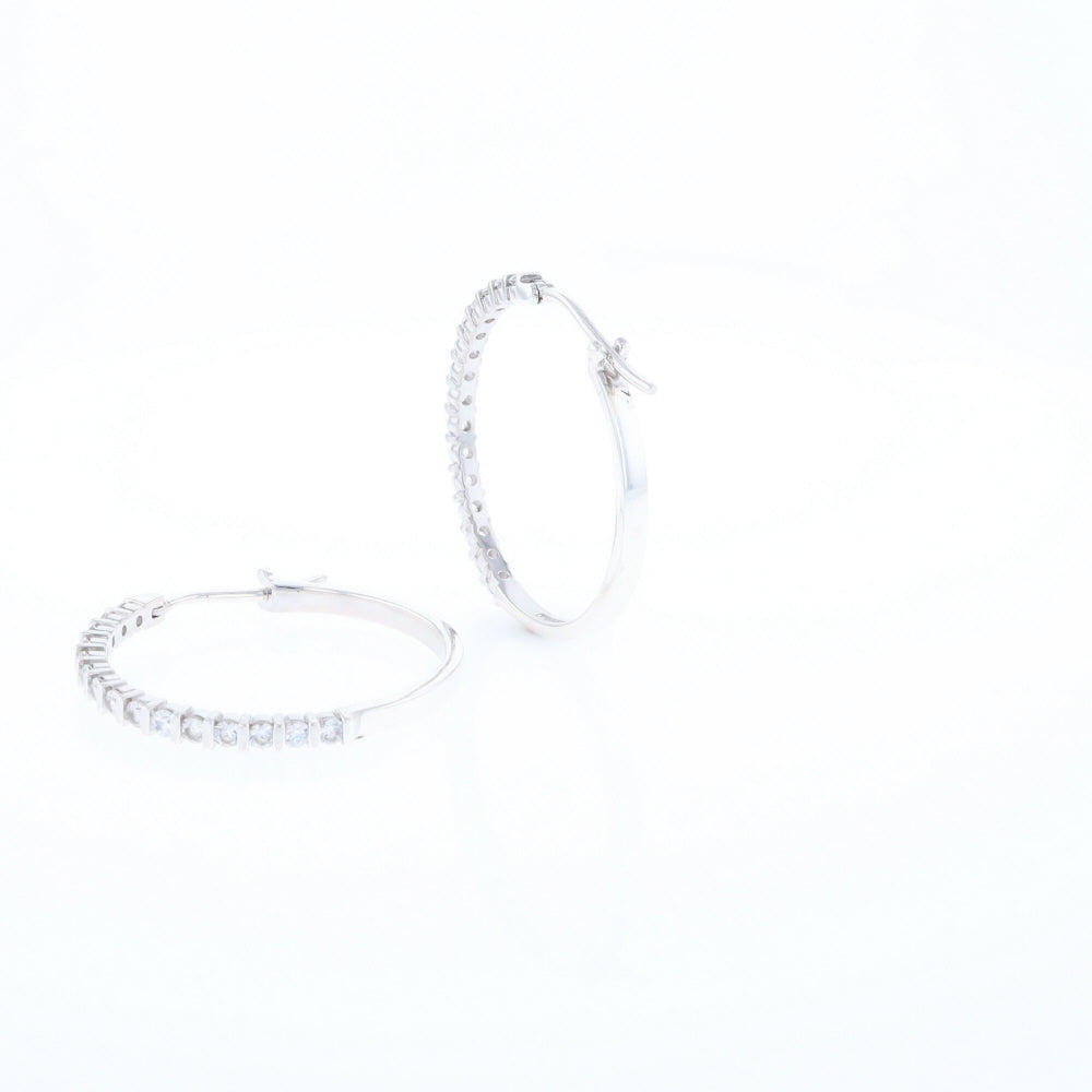 Cubic Zirconia Hoop Earrings