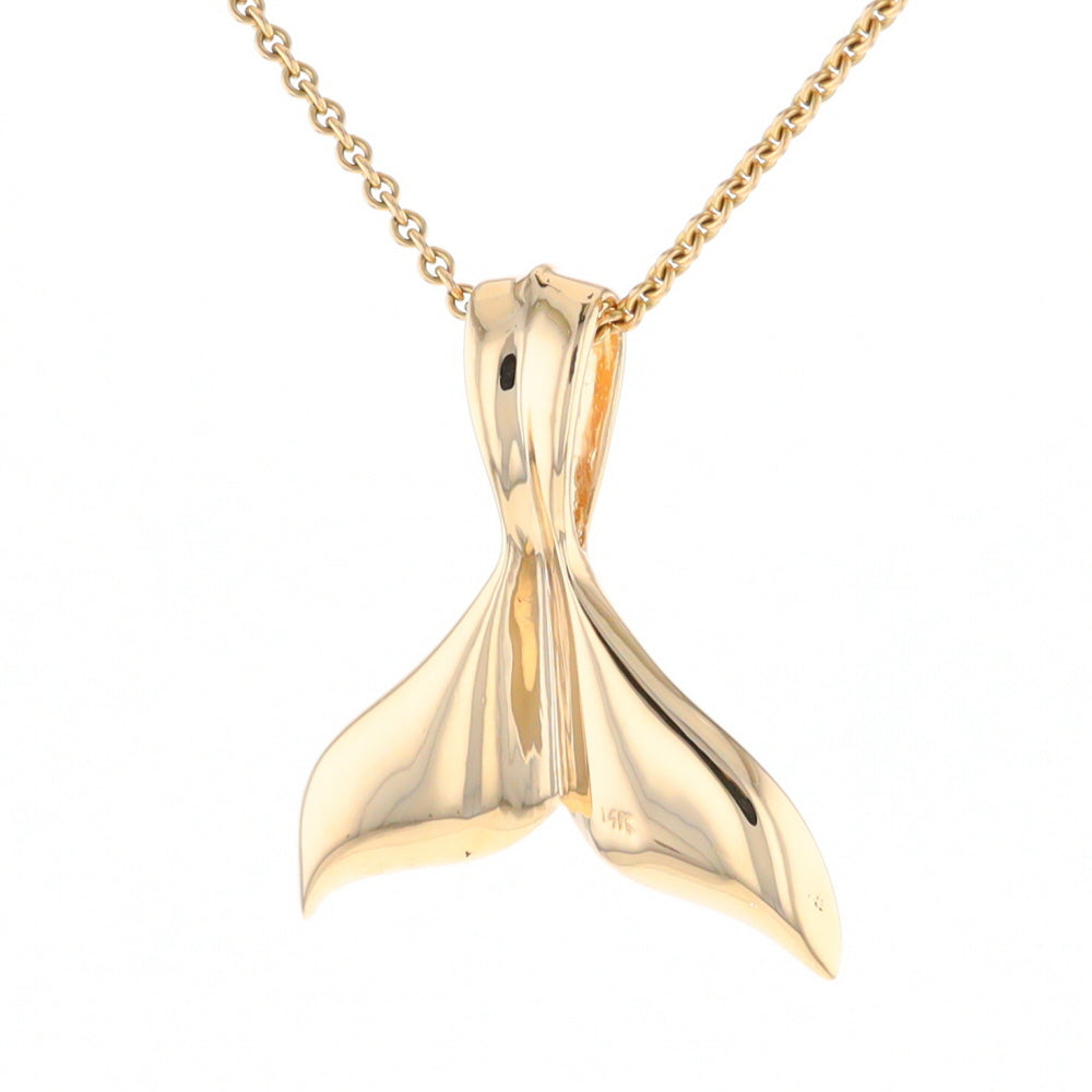 Whale Tail Necklaces Natural Gold Quartz Inlaid Sea Life Pendant