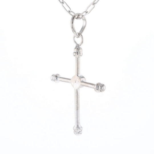 Silver Peridot Cross