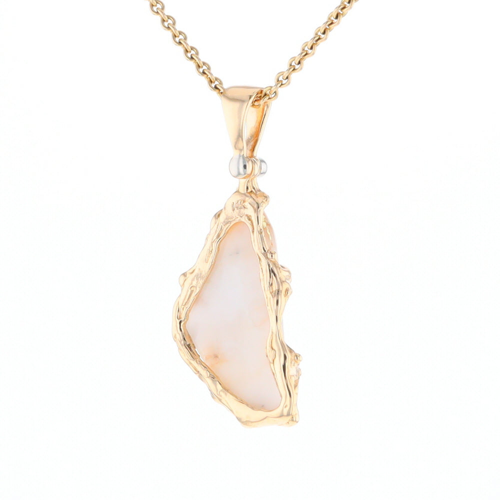 Gold Quartz Freeform Pendant