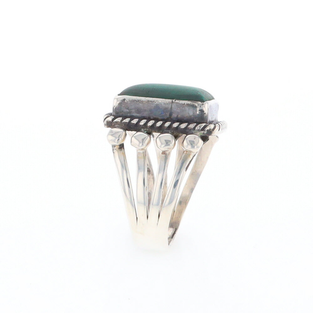 Native Rectangle Malachite Ring