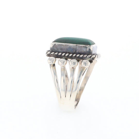 Native Rectangle Malachite Ring