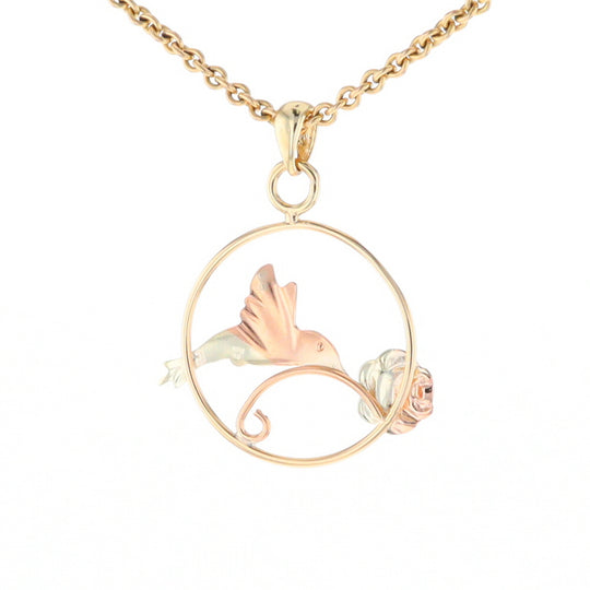 Hummingbird & Rose Pendant