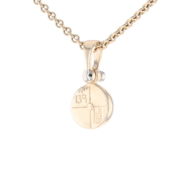Round Gold Quartz Inlaid Pendant