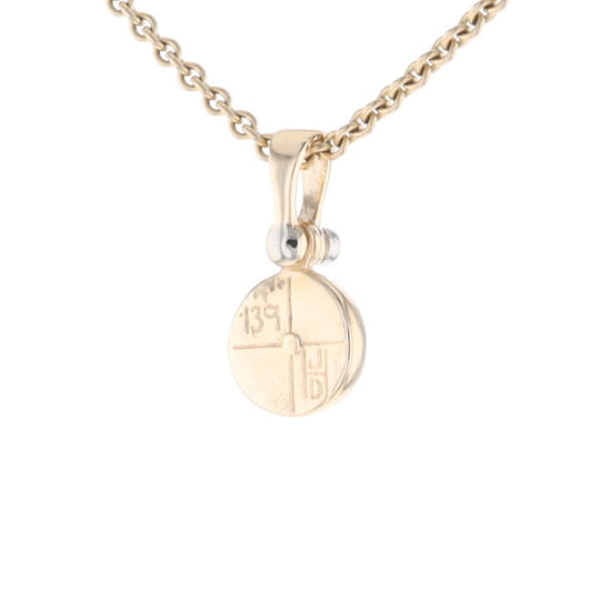 Round Gold Quartz Inlaid Pendant
