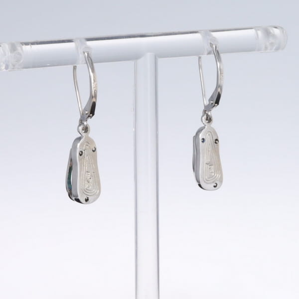 Opal Earrings Sandal Inlaid Design Lever Backs
