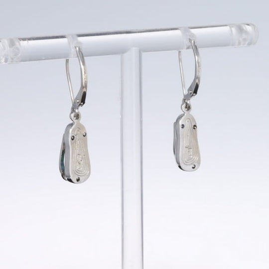 Opal Earrings Sandal Inlaid Design Lever Backs