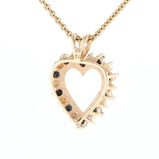 Open Heart Sapphire & Diamond Pendant