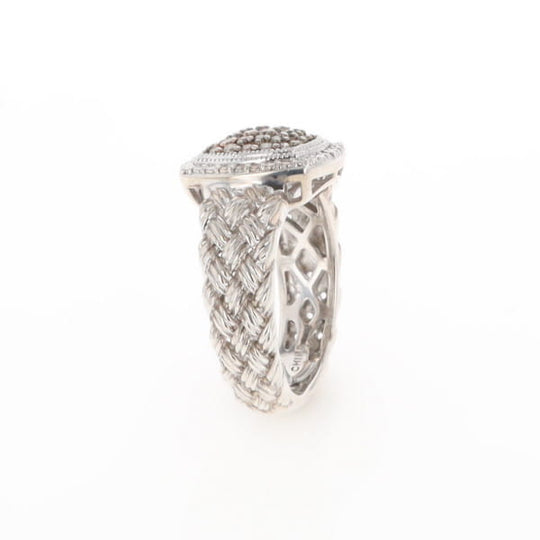 Champaign Diamond Square Braided Cluster Band