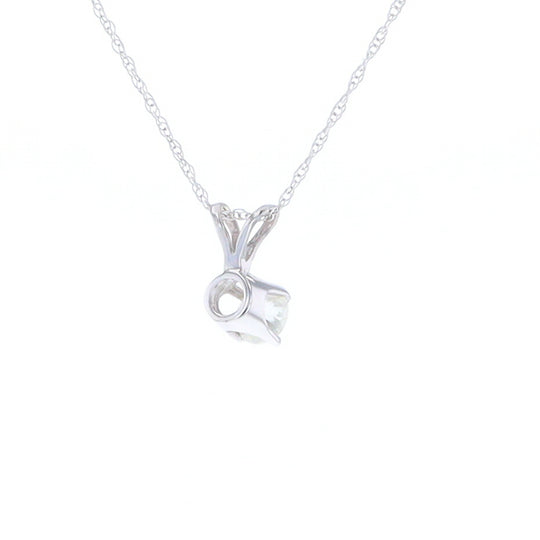 White Gold Solitaire Diamond Pendant