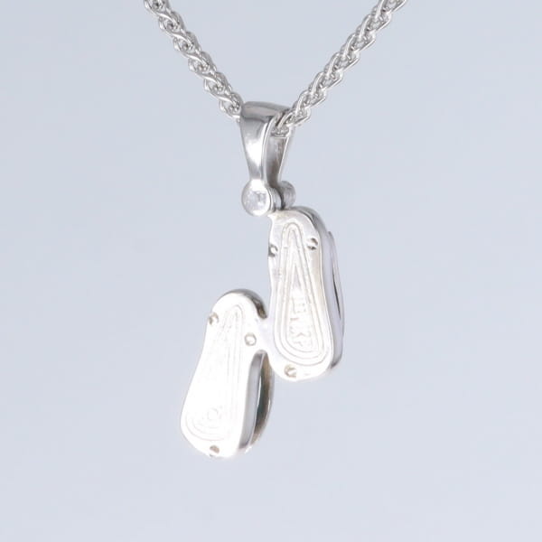 Opal Pendant Sandals Double Inlaid Design with .02ct Round Diamond