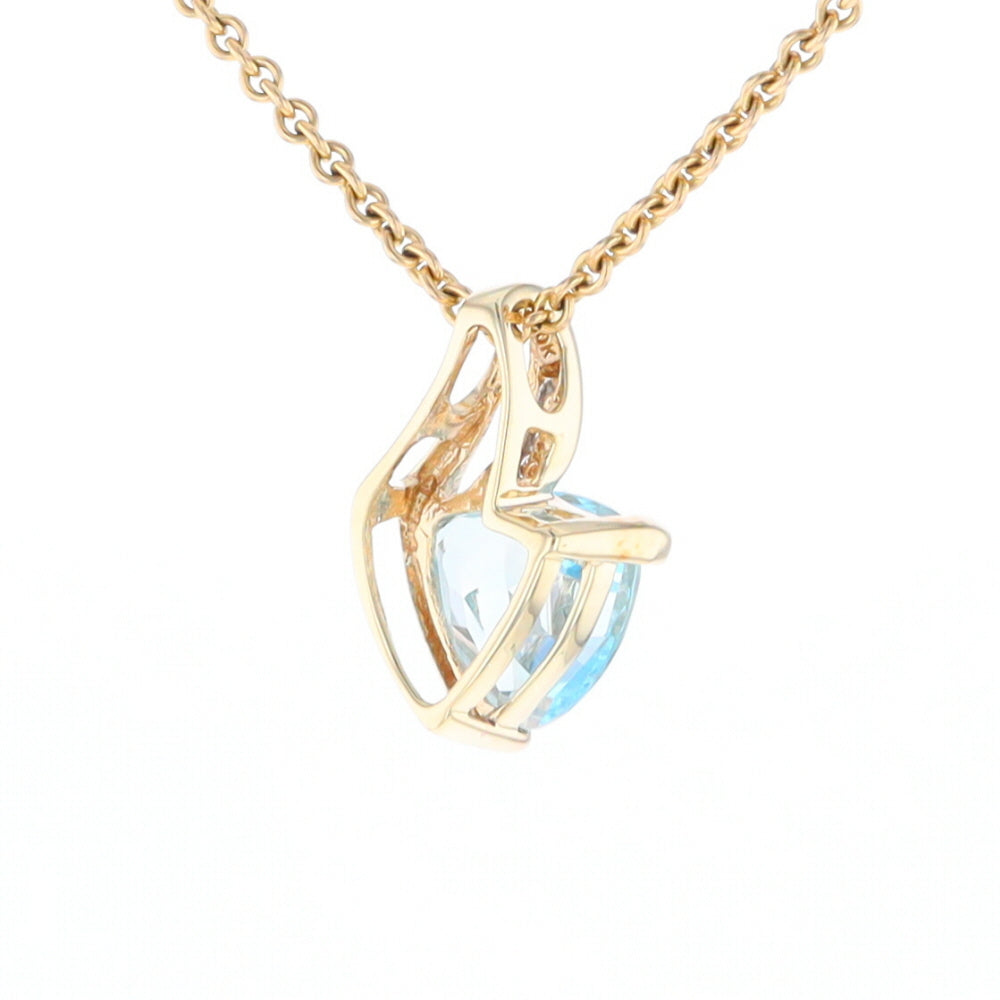 Trillion Blue Topaz Diamond Pendant