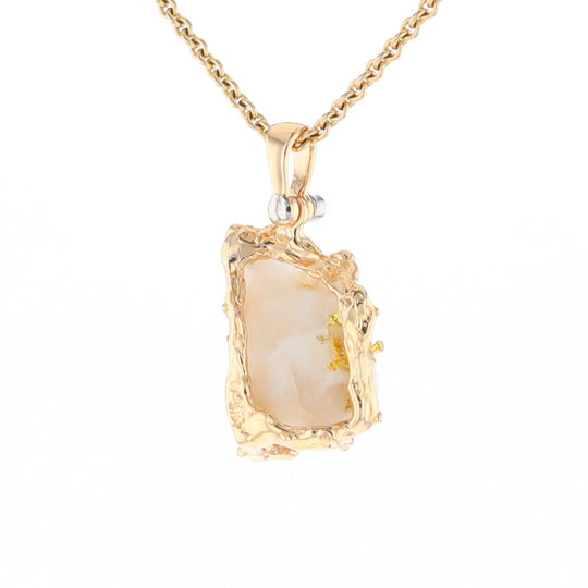 Rough Gold Quartz Freeform Pendant