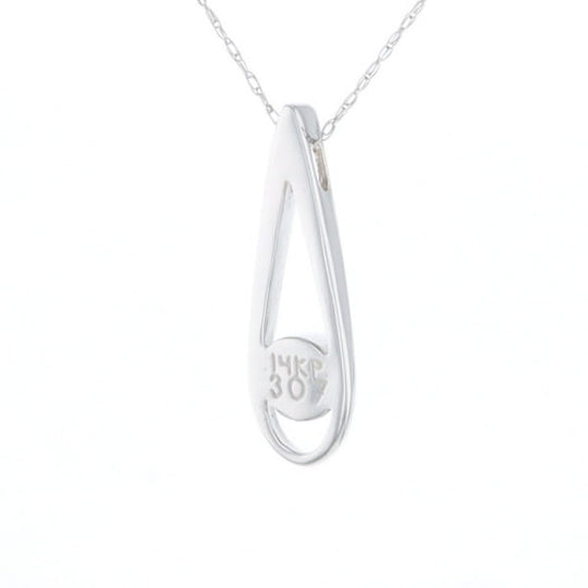 Open Teardrop Round Onyx Inlaid Pendant