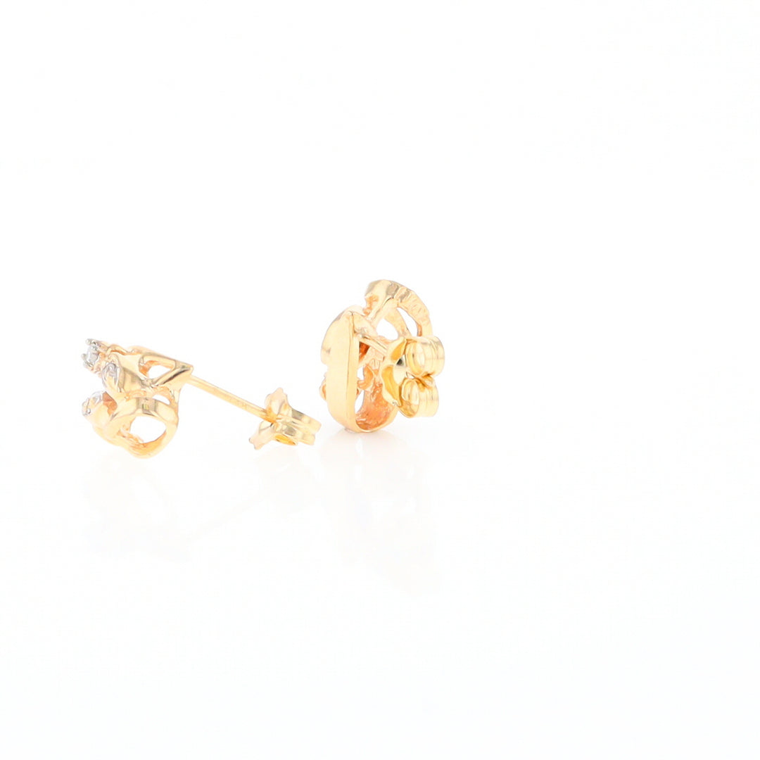 Diamond Leaf Stud Earrings