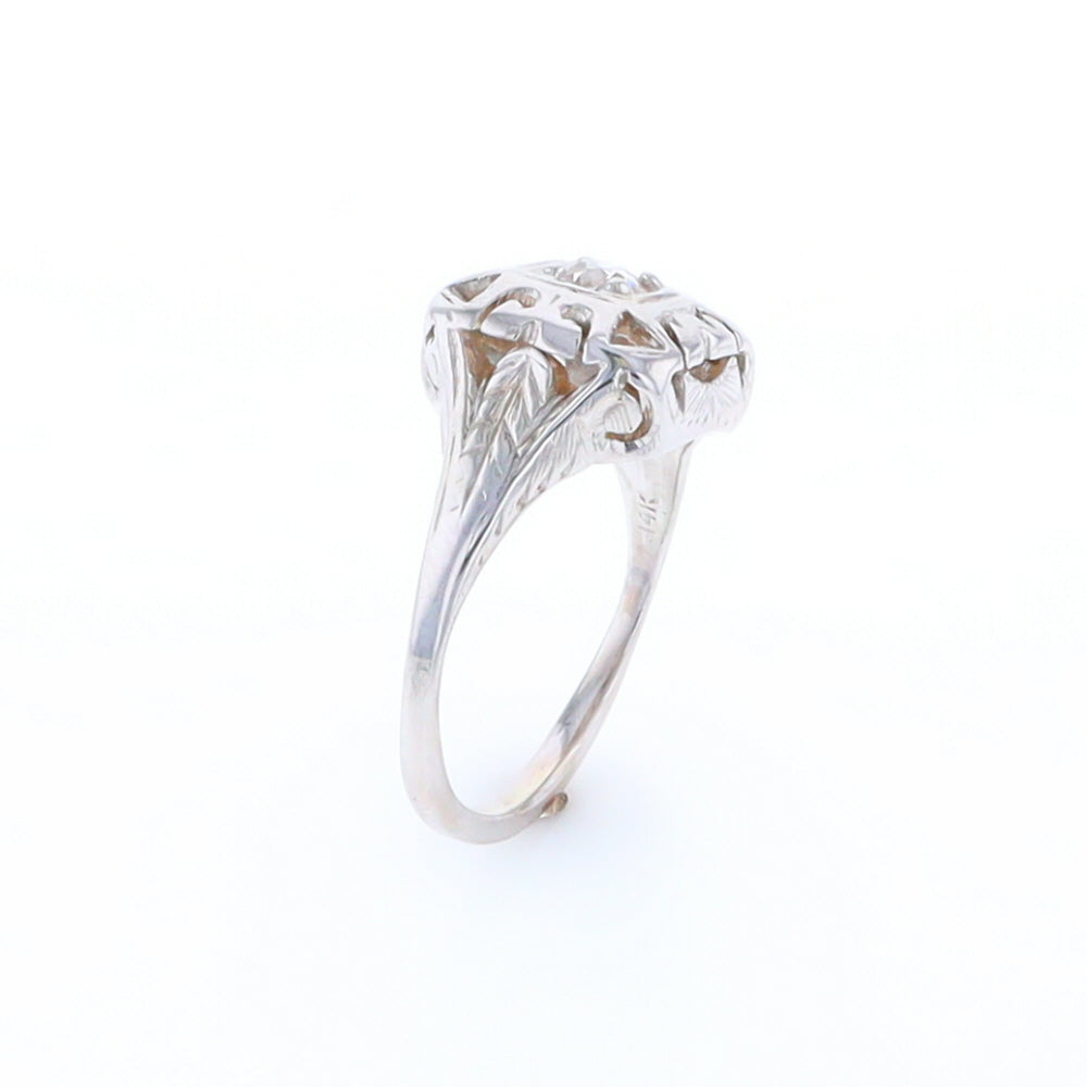 Vintage Square Top Diamond Ring