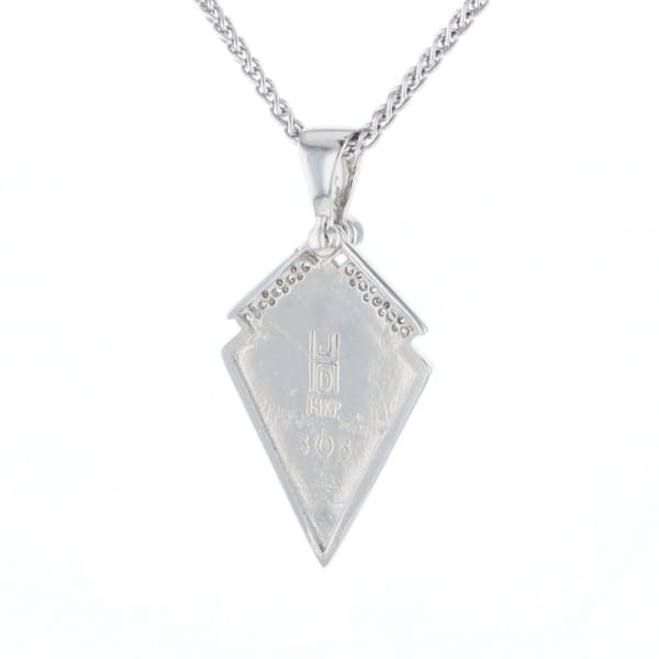 Sleeping Beauty Turquoise Kite Shaped Inlaid Pendant with 0.19ctw Diamonds