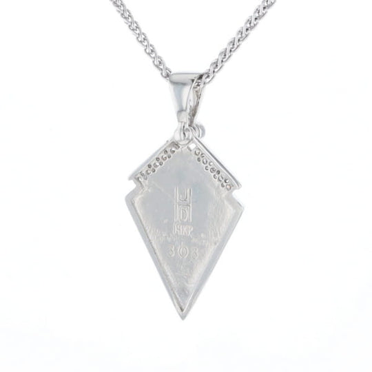 Sleeping Beauty Turquoise Kite Shaped Inlaid Pendant with 0.19ctw Diamonds