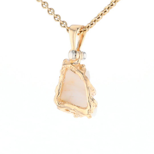 Rough Gold Quartz Freeform Pendant