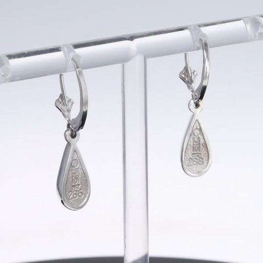 Opal Earrings Tear Drop Inlaid Design Lever Backs