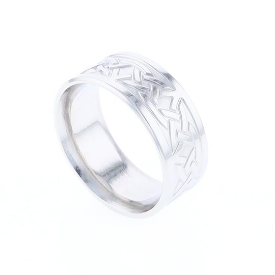 Cobalt Cross and Celtic Design Men's Ring