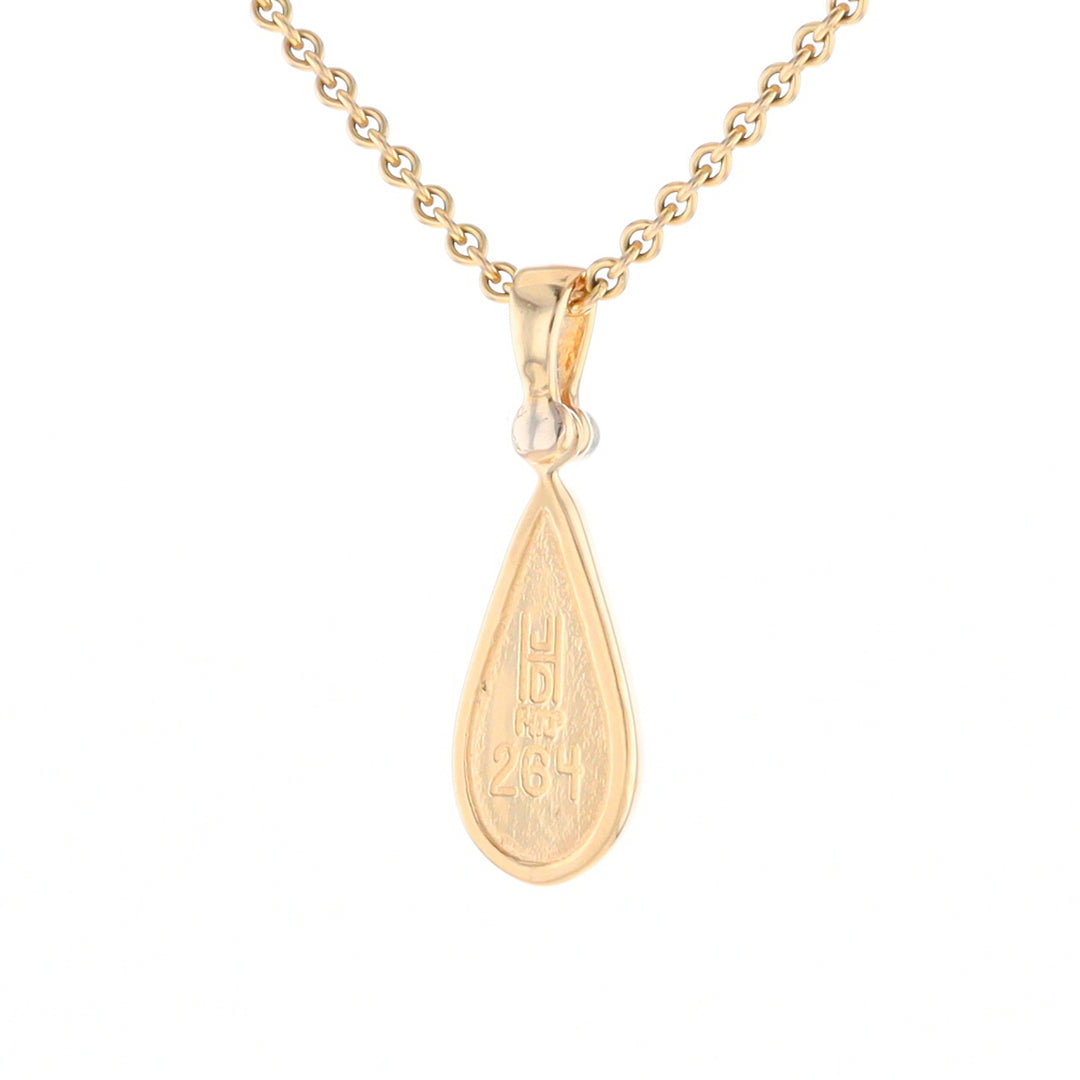 Lapis Tear Drop Inlaid .02Ct Diamond Pendant