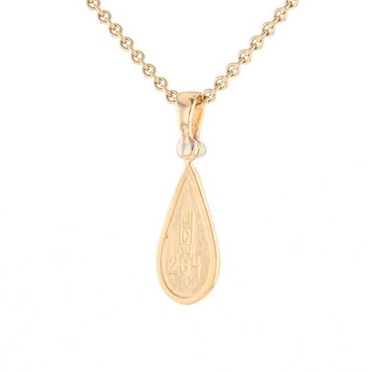 Lapis Tear Drop Inlaid .02Ct Diamond Pendant