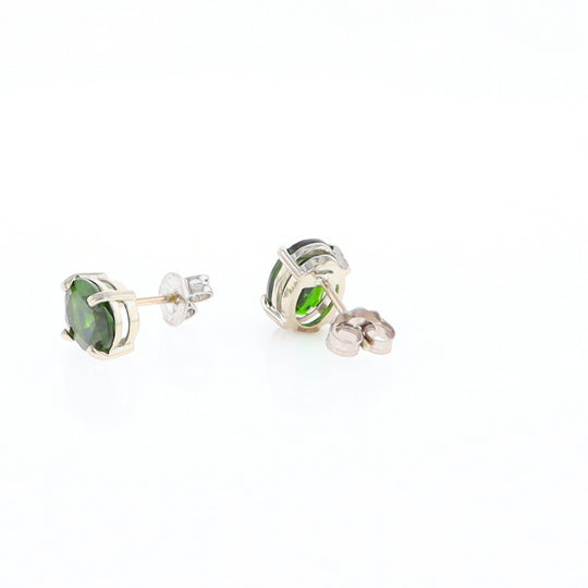 Chrome Diopside Solitaire Studs