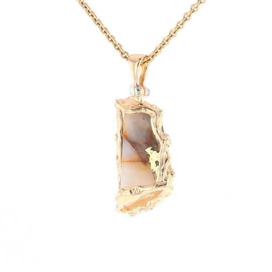 Gold Quartz Freeform Pendant - G3