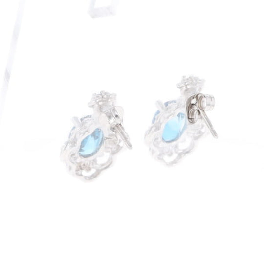 London Blue Topaz in Filigree Setting Dangle Earrings