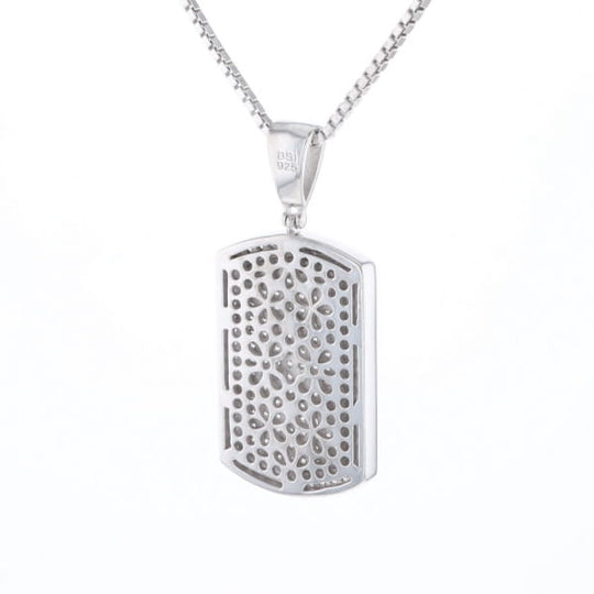 Cubic Zirconia Dog Tag Necklace