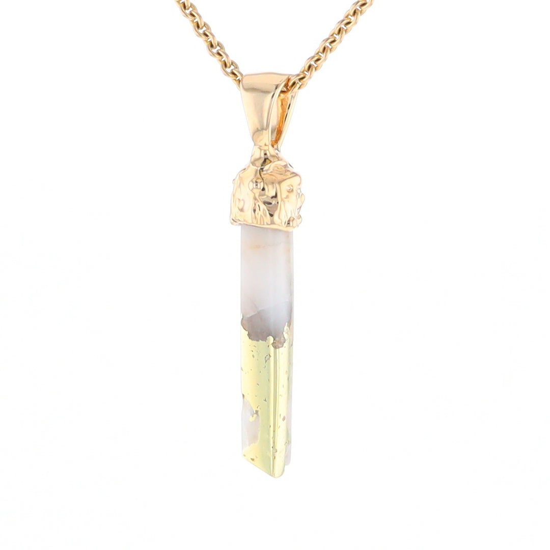 Gold Quartz Free Form Pendant