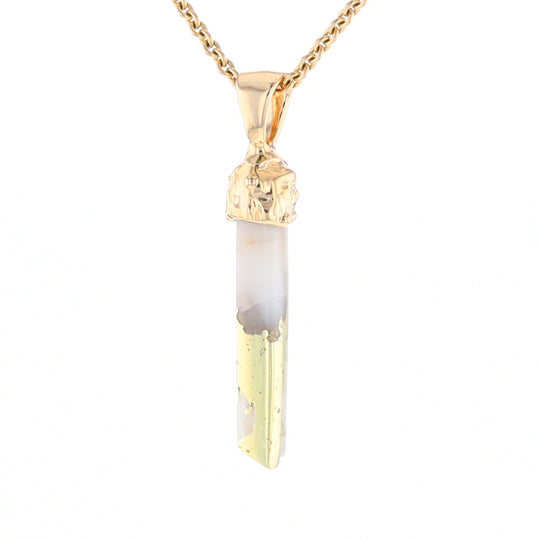 Gold Quartz Free Form Pendant