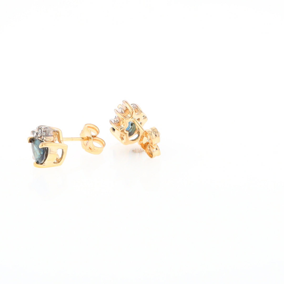 Pear Sapphire & Diamond Earrings