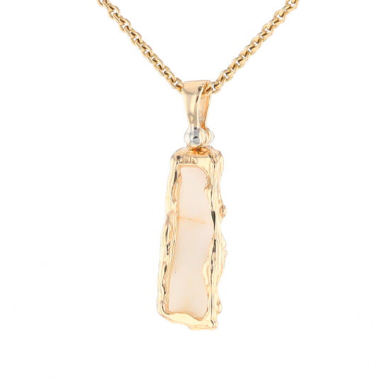 Gold Quartz Freeform Pendant - G1