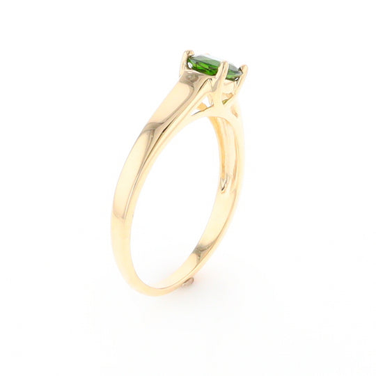 Chrome Diopside Solitaire Ring